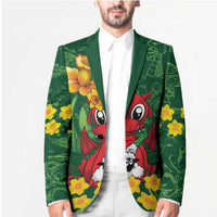 Saint David's Day Blazer Welsh Dragons Yellow Daffodils - Wonder Print Shop