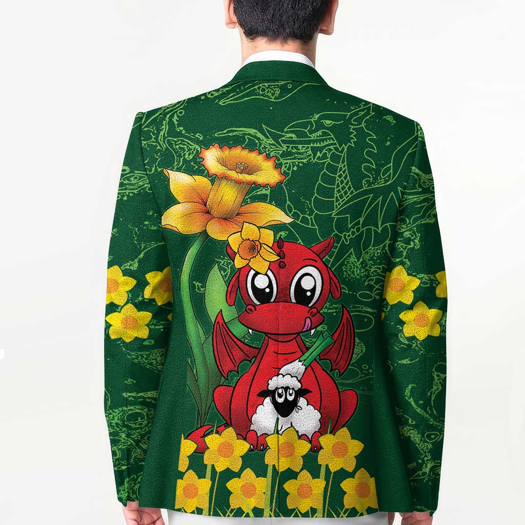 Saint David's Day Blazer Welsh Dragons Yellow Daffodils - Wonder Print Shop