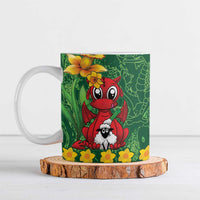 Saint David's Day Ceramic Mug Welsh Dragons Yellow Daffodils - Wonder Print Shop