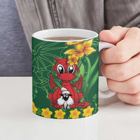 Saint David's Day Ceramic Mug Welsh Dragons Yellow Daffodils - Wonder Print Shop