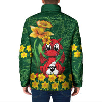 Saint David's Day Padded Jacket Welsh Dragons Yellow Daffodils - Wonder Print Shop