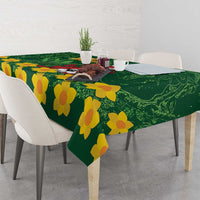 Saint David's Day Tablecloth Welsh Dragons Yellow Daffodils - Wonder Print Shop