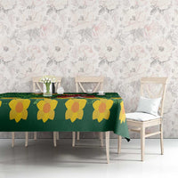 Saint David's Day Tablecloth Welsh Dragons Yellow Daffodils - Wonder Print Shop