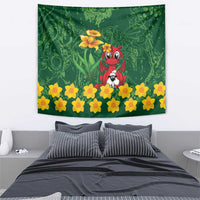 Saint David's Day Tapestry Welsh Dragons Yellow Daffodils - Wonder Print Shop