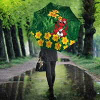 Saint David's Day Umbrella Welsh Dragons Yellow Daffodils - Wonder Print Shop