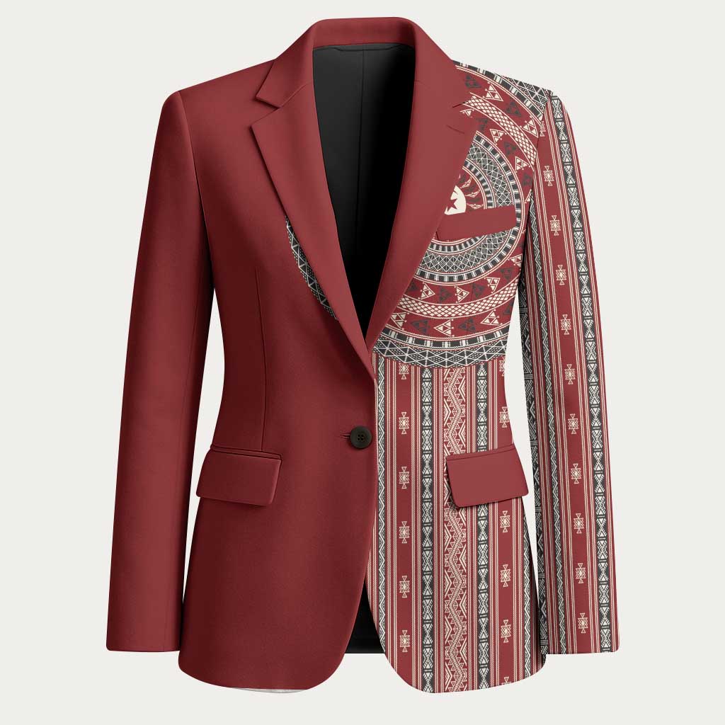 Tunisia Bakhnug Motif Blazer Traditional Tunisian Embroidery Inspired - Wonder Print Shop