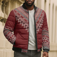 Tunisian Embroidery Pattern Bomber Puffer Jacket - Wonder Print Shop