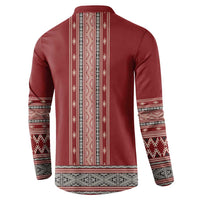 Tunisian Embroidery Pattern Button Sweatshirt