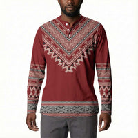 Tunisian Embroidery Pattern Button Sweatshirt