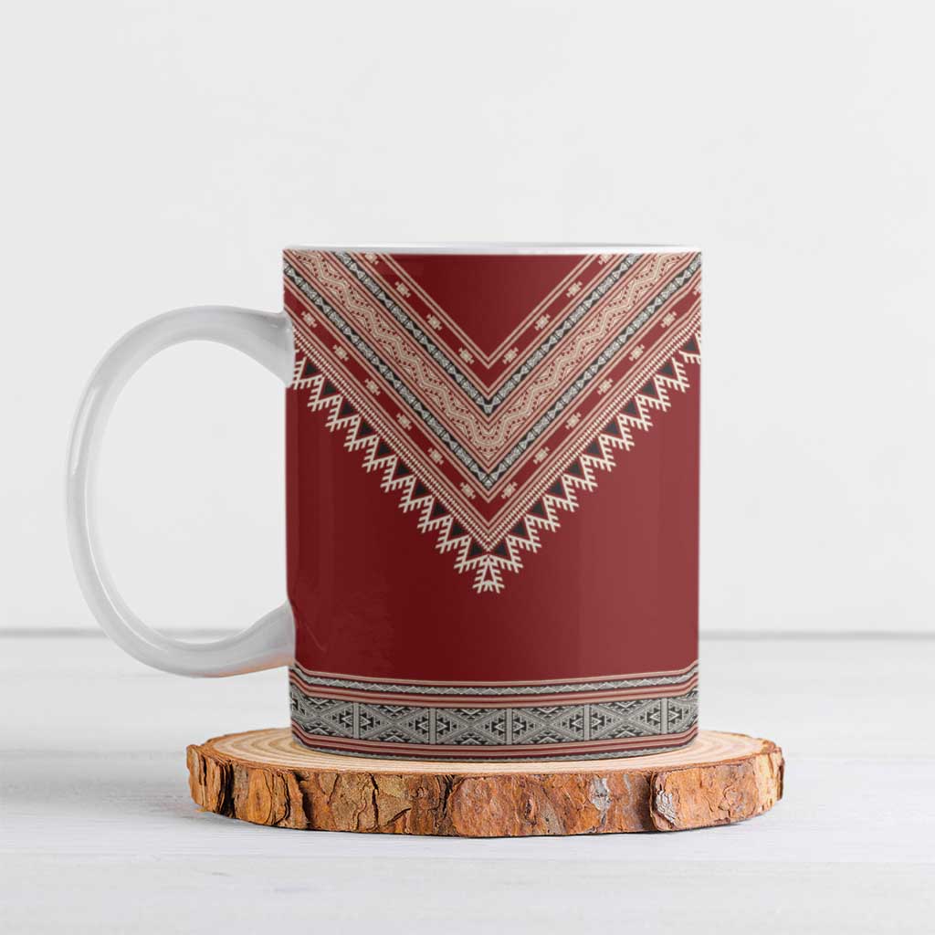 Tunisian Embroidery Pattern Ceramic Mug - Wonder Print Shop