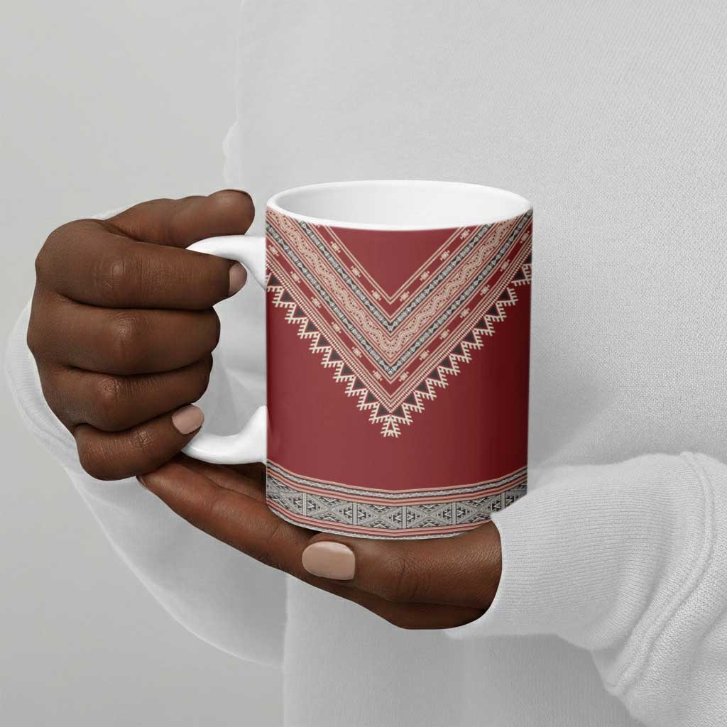 Tunisian Embroidery Pattern Ceramic Mug - Wonder Print Shop