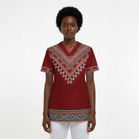 Tunisian Embroidery Pattern Scrub Top - Wonder Print Shop