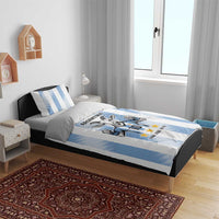 Blue Argentina 10 Goat Bedding Set History Champions World Cup