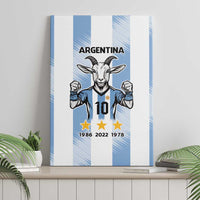 Argentina goat number 10 blue canvas wall art, vertical stripes and gold star highlights