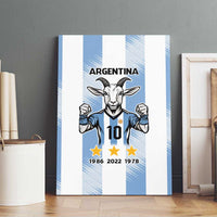 Argentina goat number 10 blue canvas wall art, portrait layout with star and year numbers