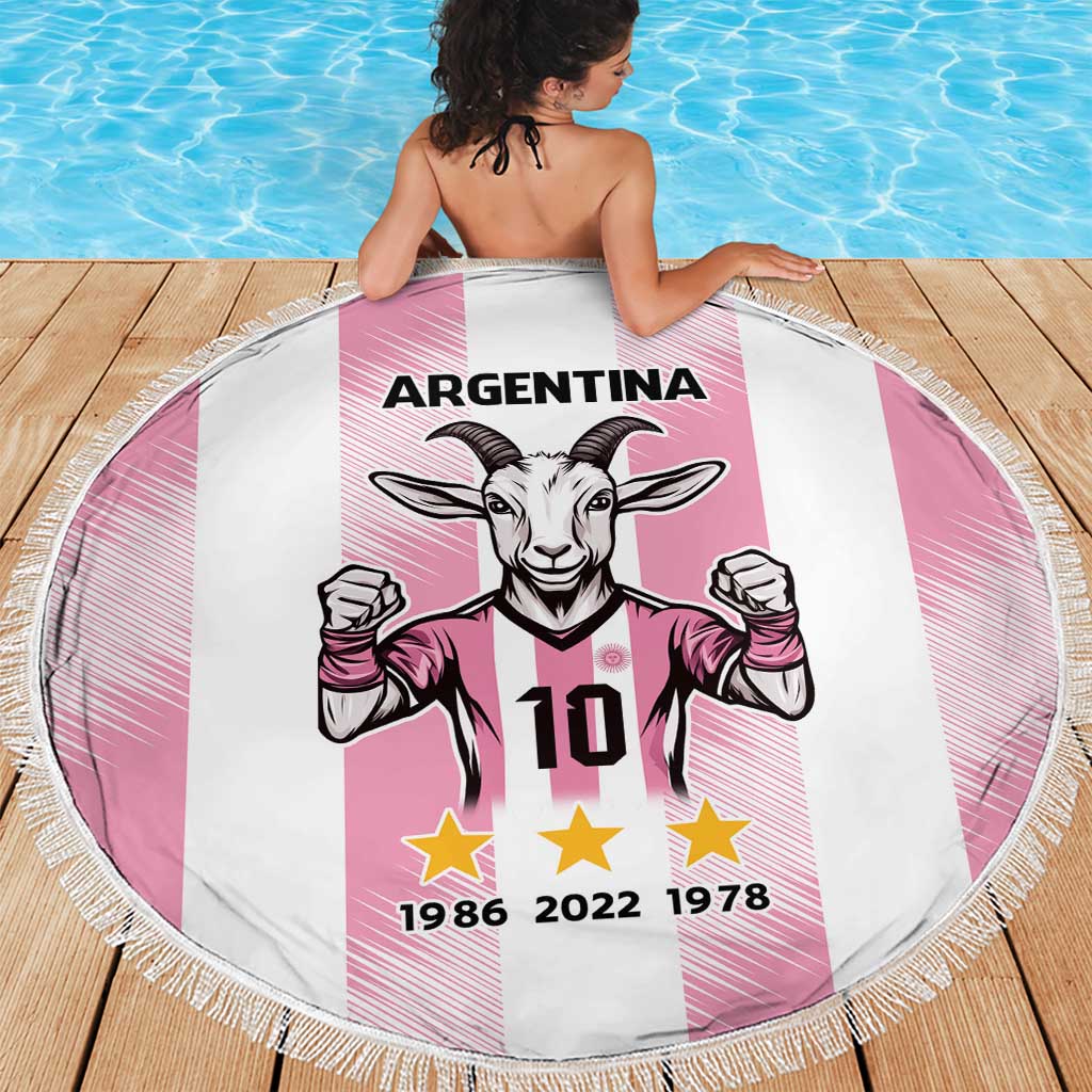 Pink Argentina 10 Goat Beach Blanket History Champions World Cup