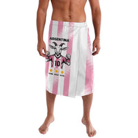 Pink and white striped Argentina lavalava shorts with goat graphic and number 10