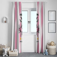 Pink Argentina goat window curtain set with vertical stripes on both sides of a door
