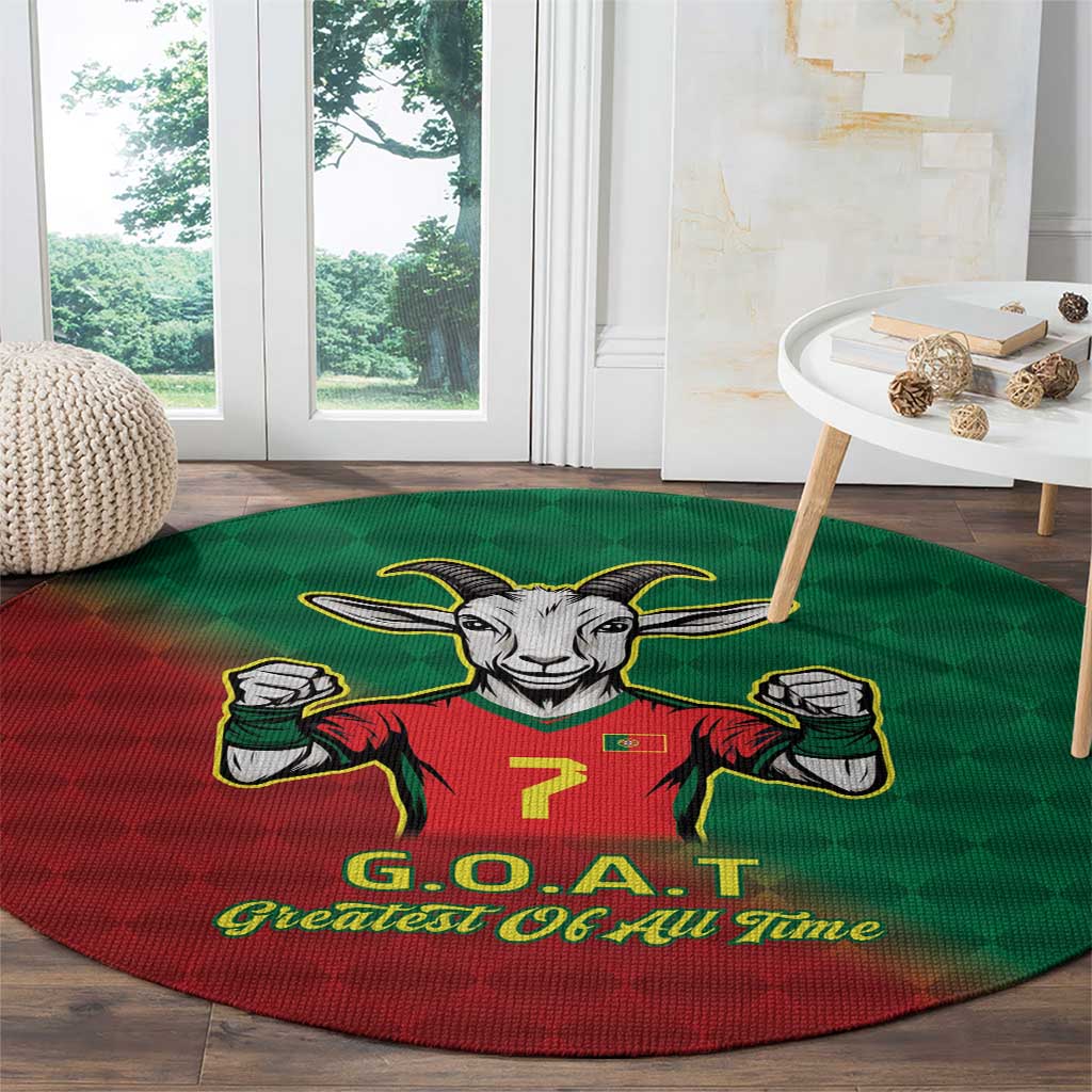 Portugal Seven Goat Flag Colors Round Carpet