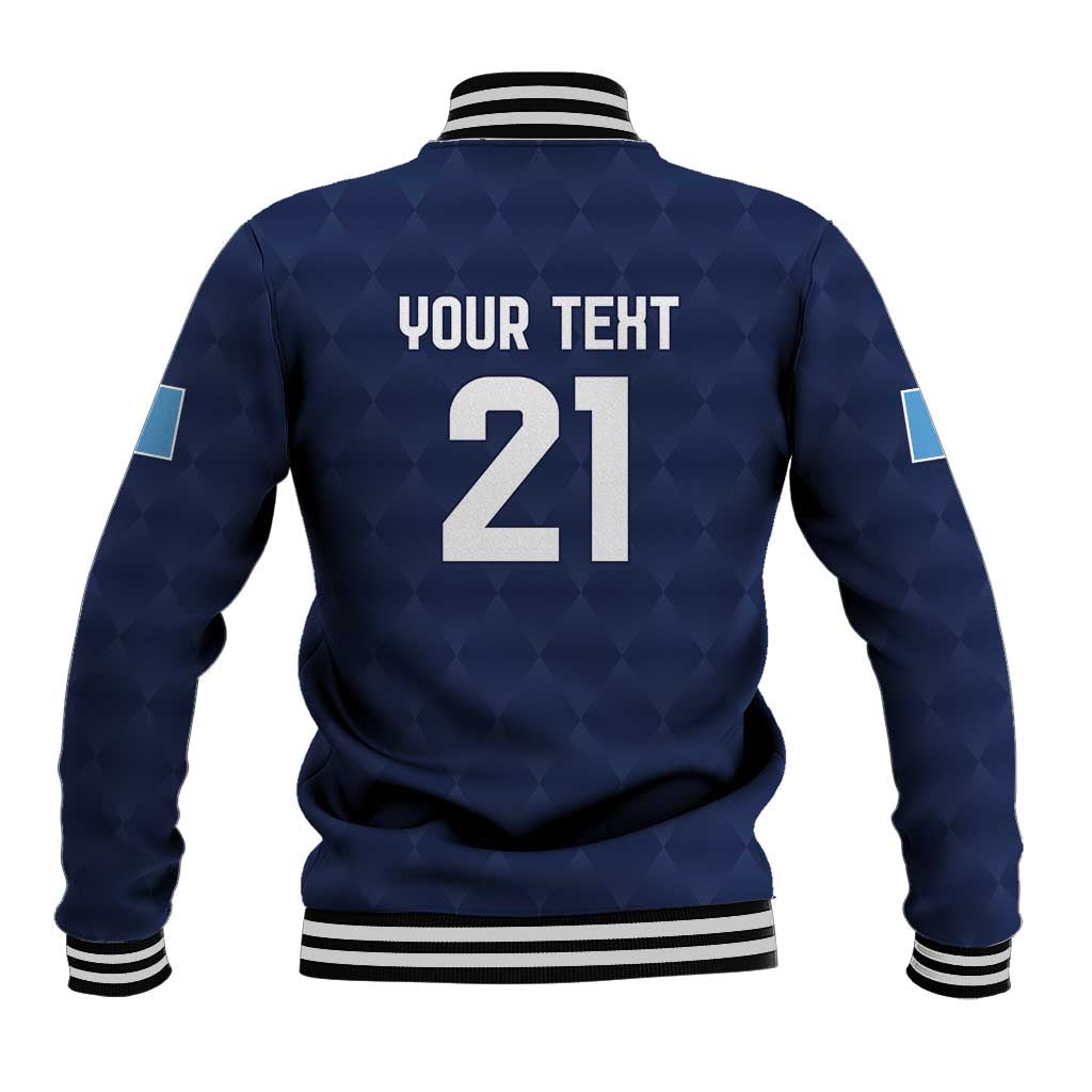 Guatemala Football Custom Baseball Jacket Go Los Chapines Blue Pattern