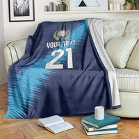 Guatemala Football Custom Blanket Go Los Chapines Blue Pattern