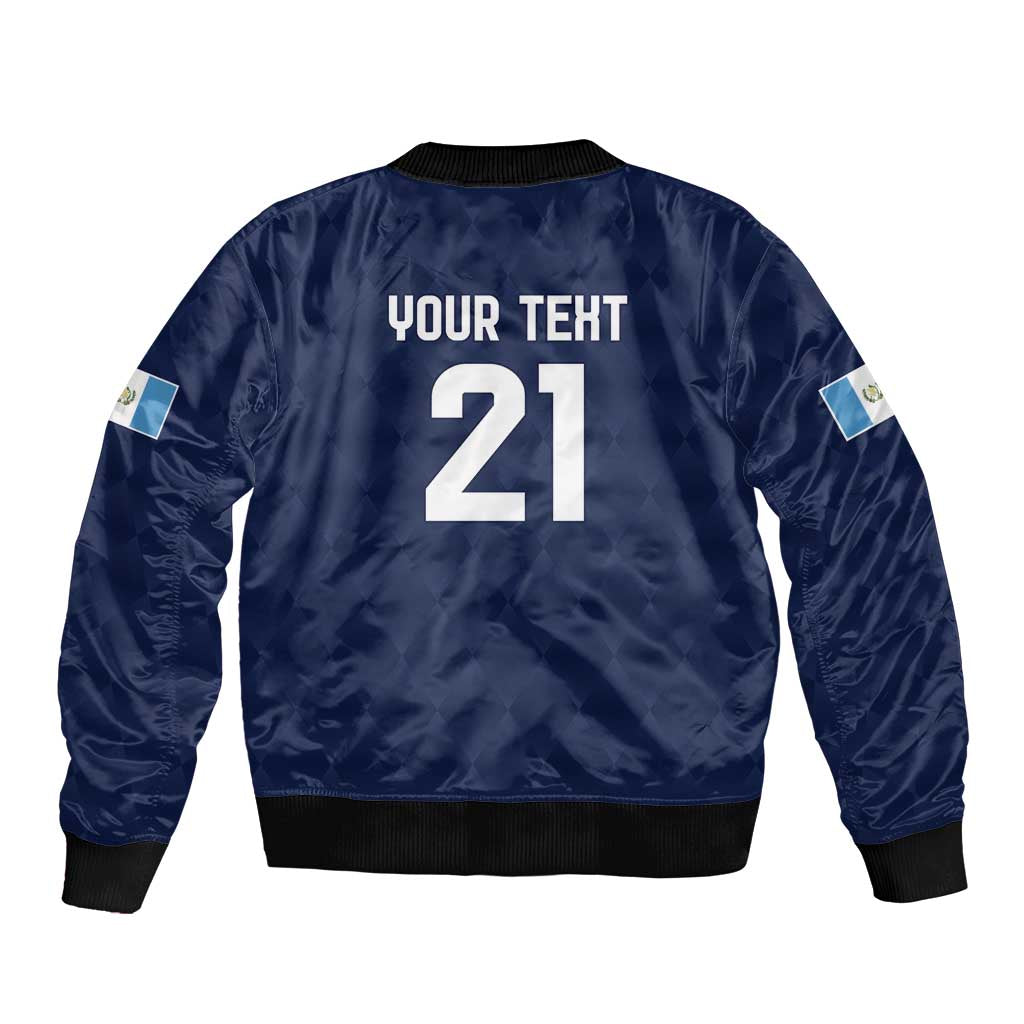 Guatemala Football Custom Bomber Jacket Go Los Chapines Blue Pattern