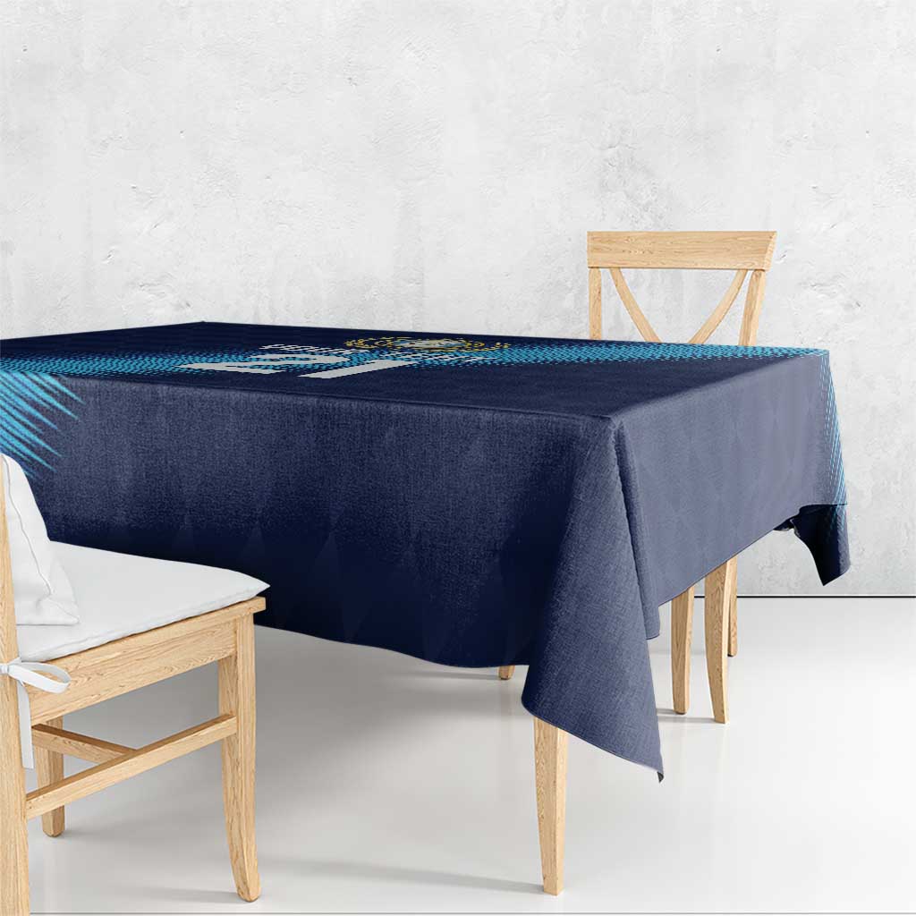 Guatemala Football Custom Tablecloth Go Los Chapines Blue Pattern