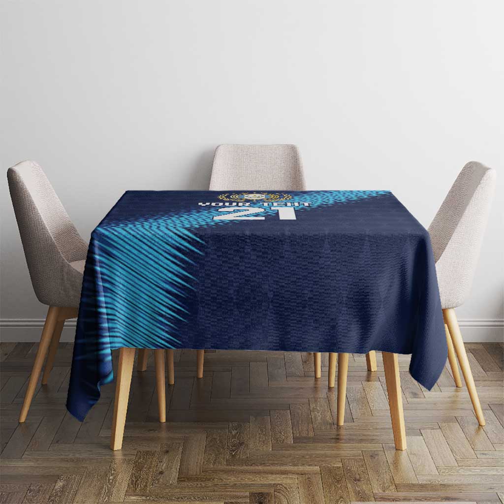 Guatemala Football Custom Tablecloth Go Los Chapines Blue Pattern