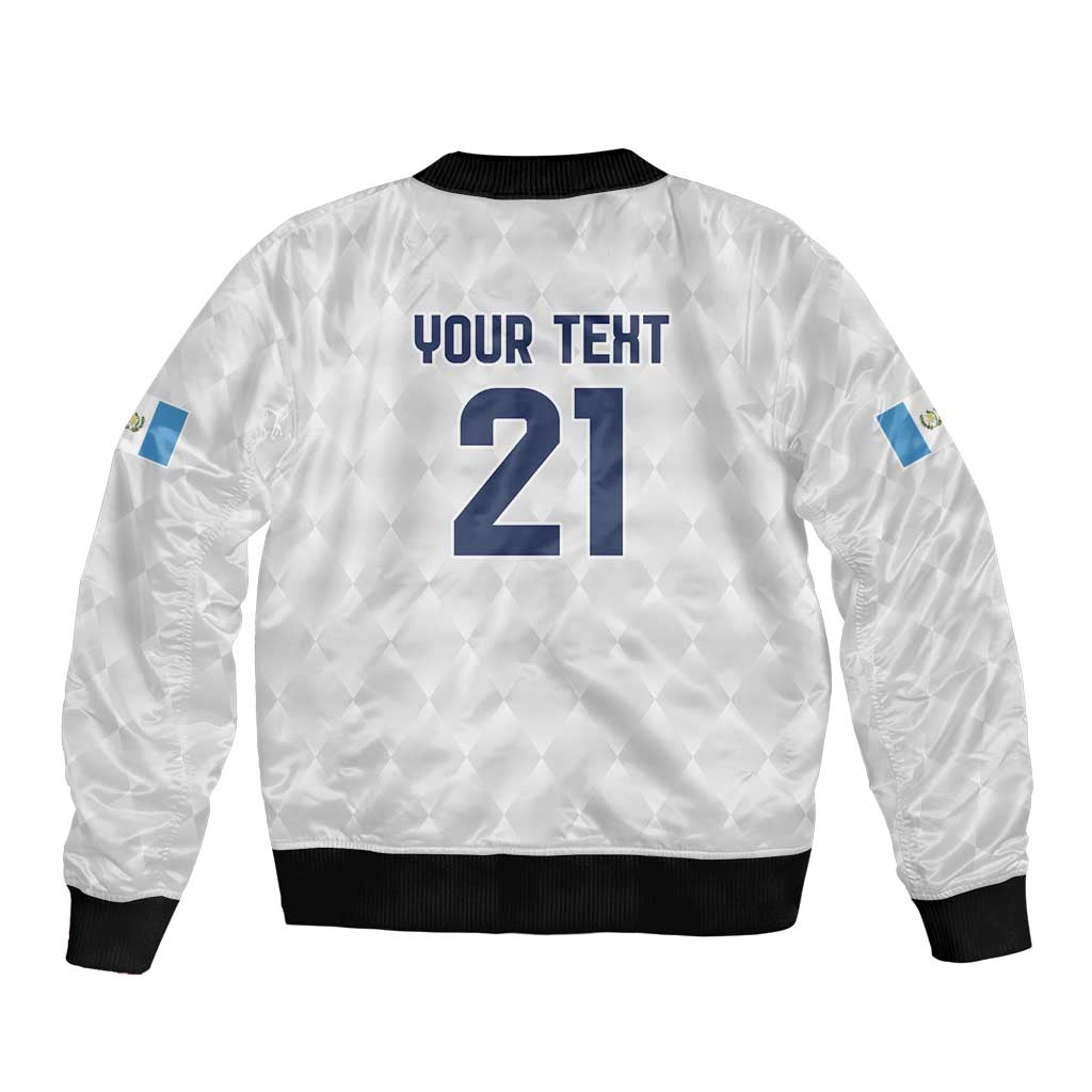 Guatemala Football Custom Bomber Jacket Go Los Chapines White Pattern