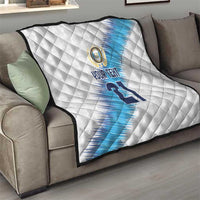 Guatemala Football Custom Quilt Go Los Chapines White Pattern