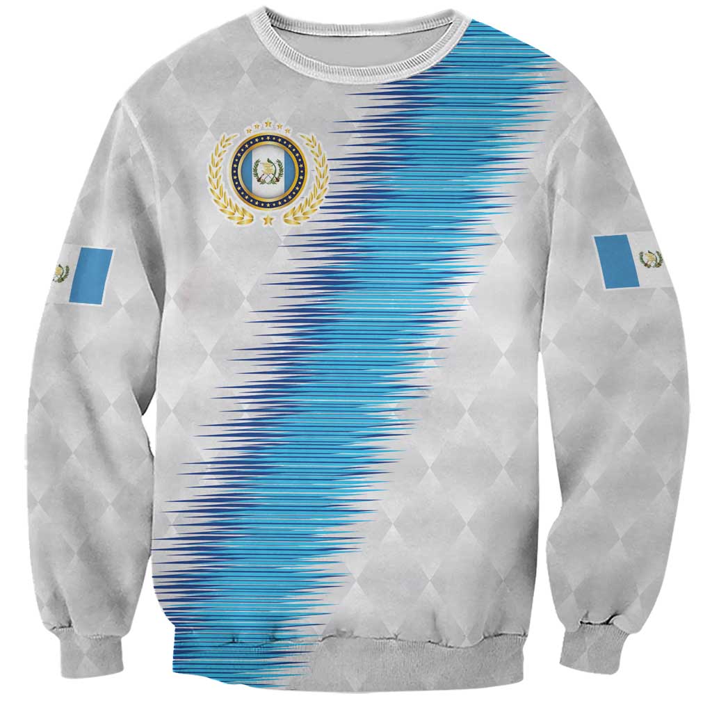 Guatemala Football Custom Sweatshirt Go Los Chapines White Pattern