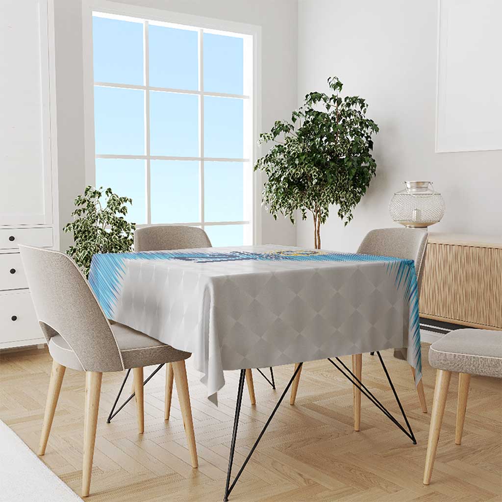 Guatemala Football Custom Tablecloth Go Los Chapines White Pattern