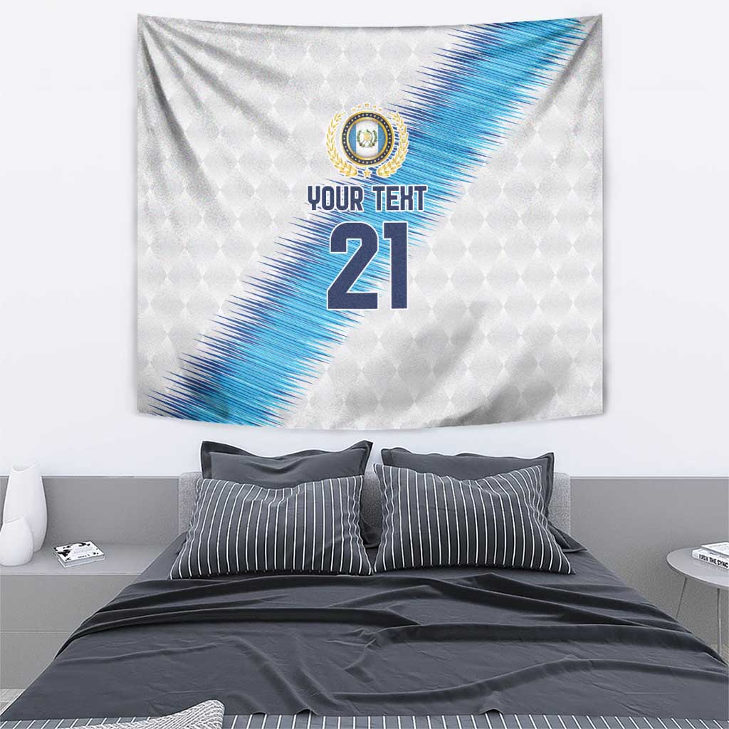 Guatemala Football Custom Tapestry Go Los Chapines White Pattern