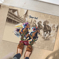 Personalized Kentucky Horse Race Rubber Doormat Race for Rosse