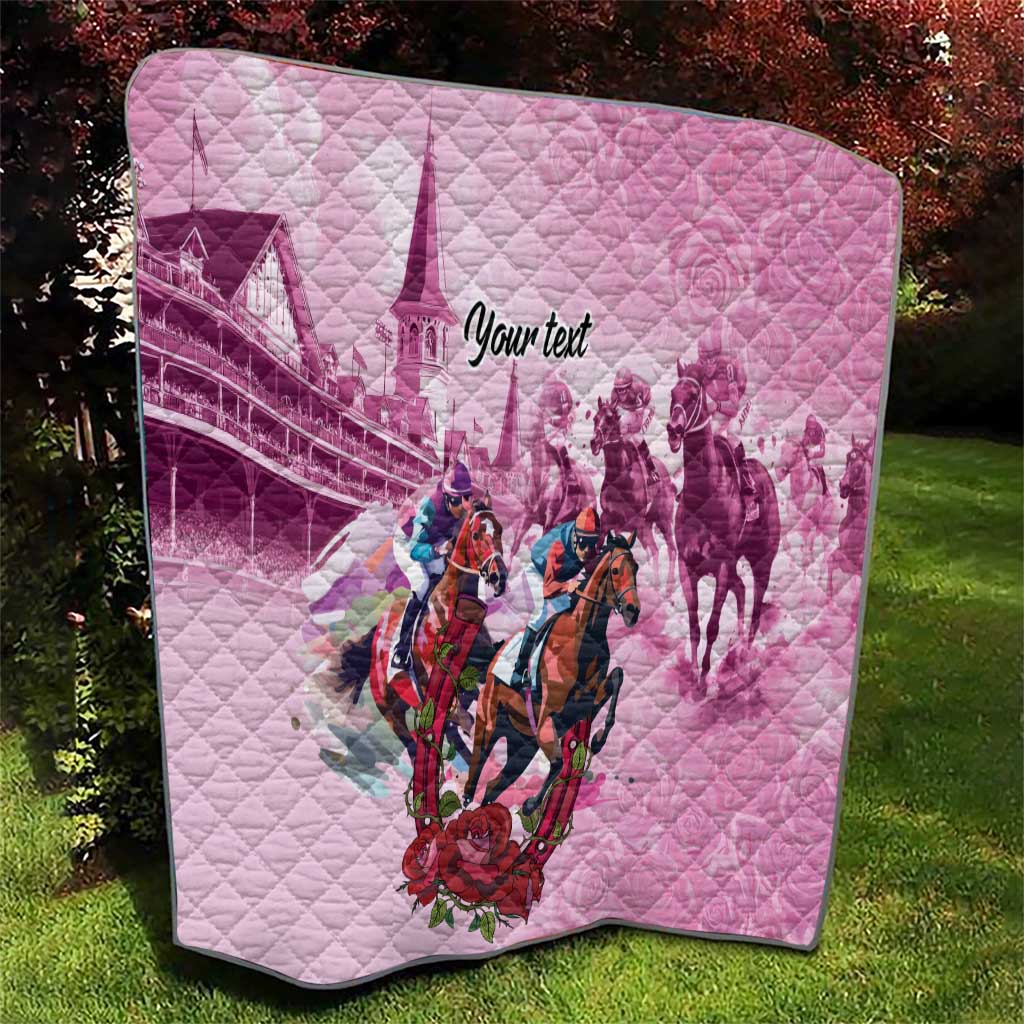 Personalized Kentucky Horse Race Quilt Pink Out Party