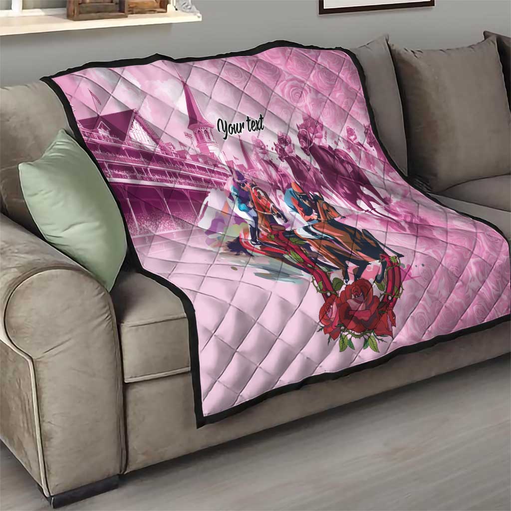 Personalized Kentucky Horse Race Quilt Pink Out Party