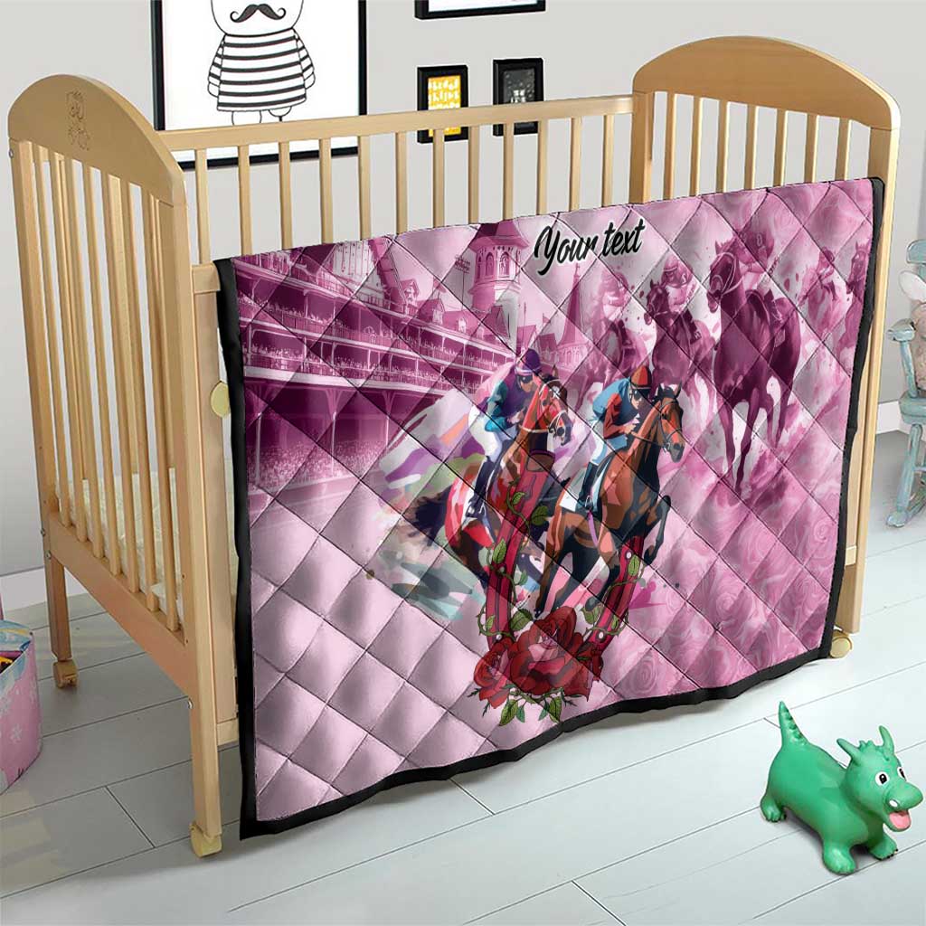 Personalized Kentucky Horse Race Quilt Pink Out Party