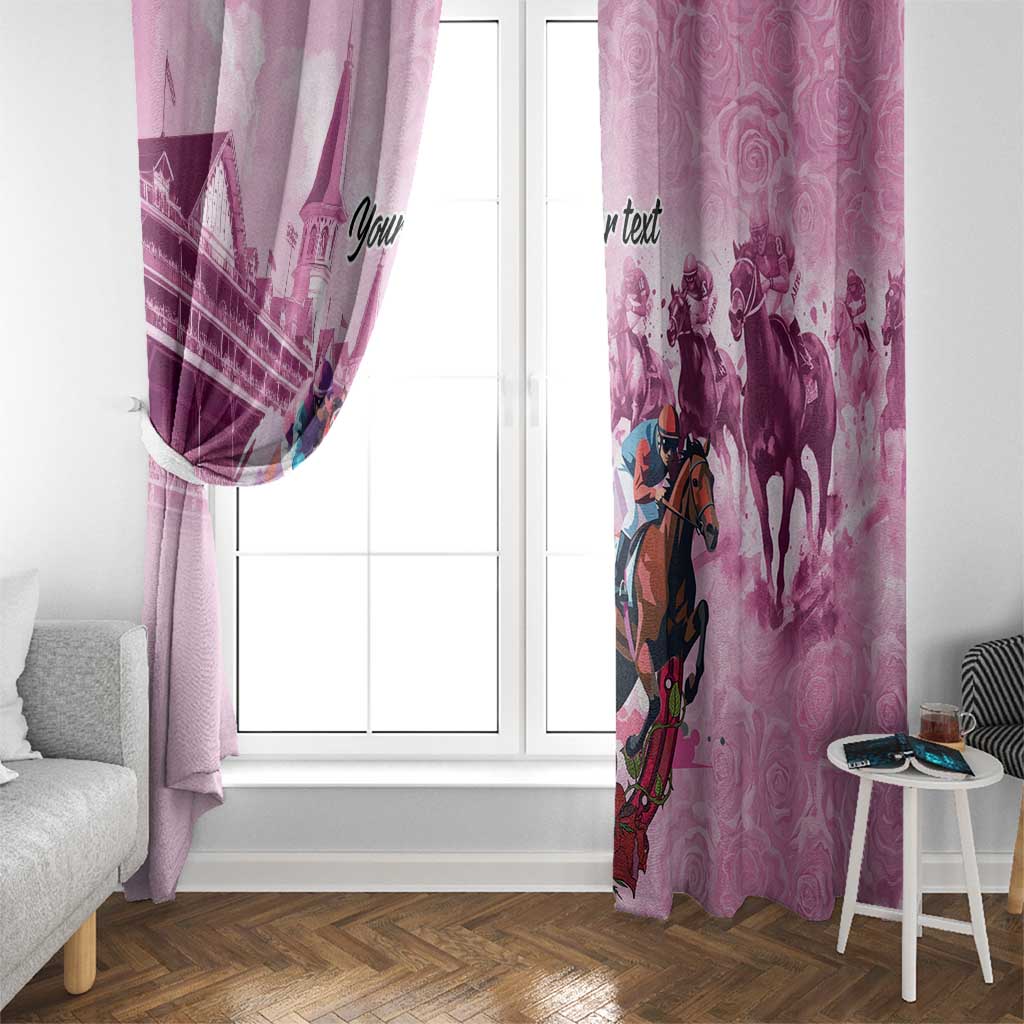 Personalized Kentucky Horse Race Window Curtain Pink Out Party