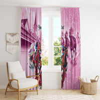 Personalized Kentucky Horse Race Window Curtain Pink Out Party
