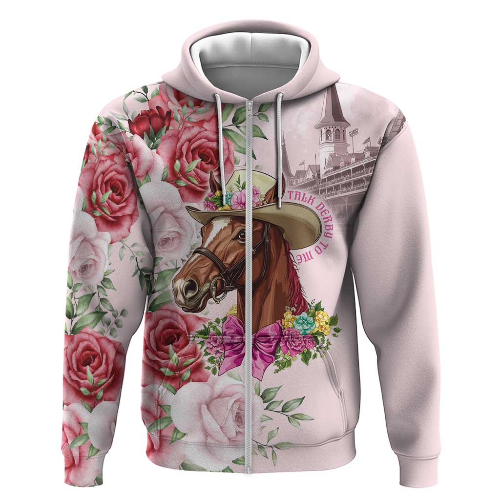 Personalized Kentucky Horse Race Zip Hoodie Talk Derby To Me Derby Horse