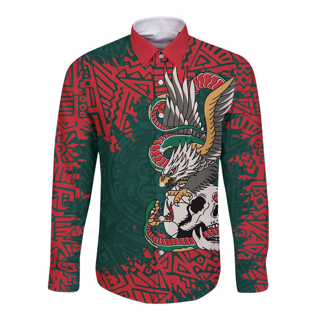 El Tri Mexico World Football 2026 Custom Long Sleeve Button Shirt Mexican Pride Of Aztecs