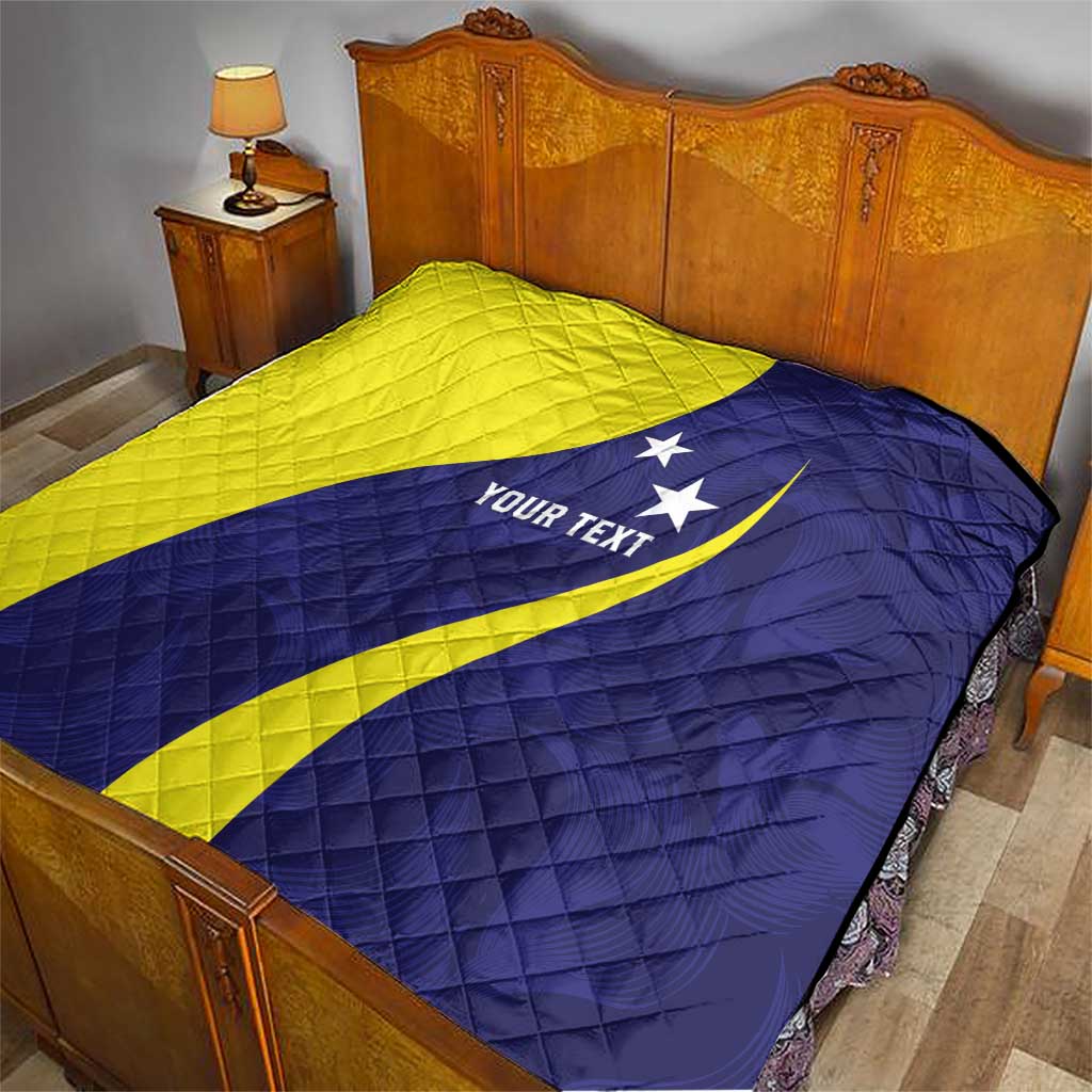 Felis dia di Bandera Curacao Personalized Quilt Curacao Flag Style - Wonder Print Shop
