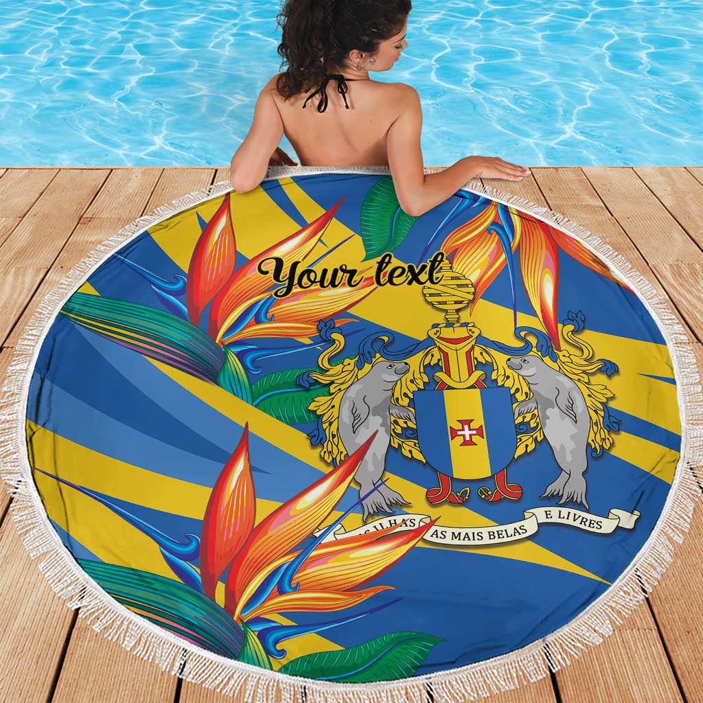 Bird of Paradise Flower Madeira Personalized Beach Blanket - Wonder Print Shop
