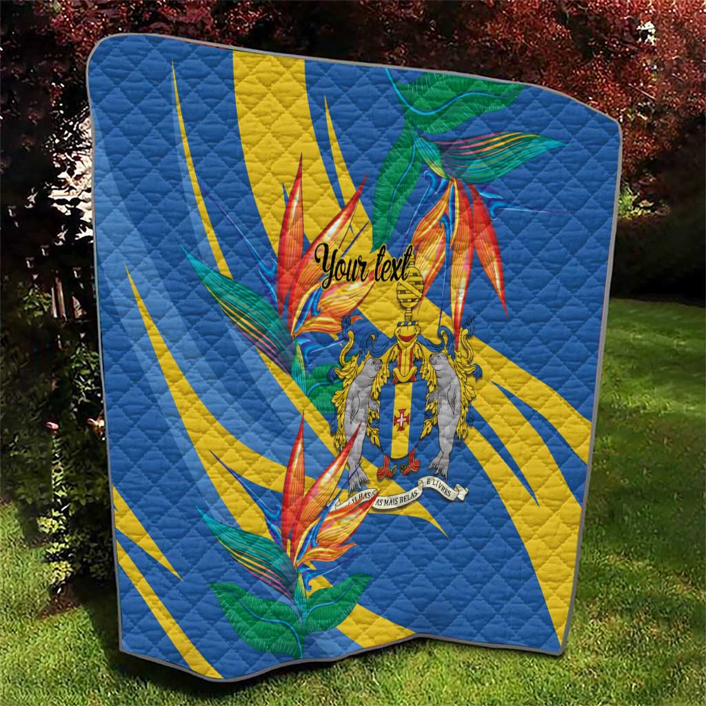 Bird of Paradise Flower Madeira Personalized Quilt - Wonder Print Shop