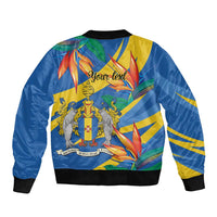 Bird of Paradise Flower Madeira Personalized Sleeve Zip Bomber Jacket - Wonder Print Shop