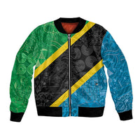Tanzania 255 Bomber Jacket African Mix Pattern Flag Motif - Wonder Print Shop
