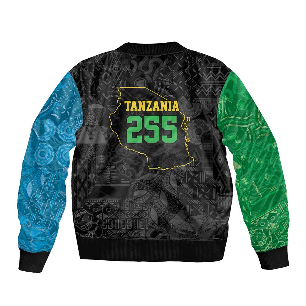 Tanzania 255 Bomber Jacket African Mix Pattern Flag Motif - Wonder Print Shop