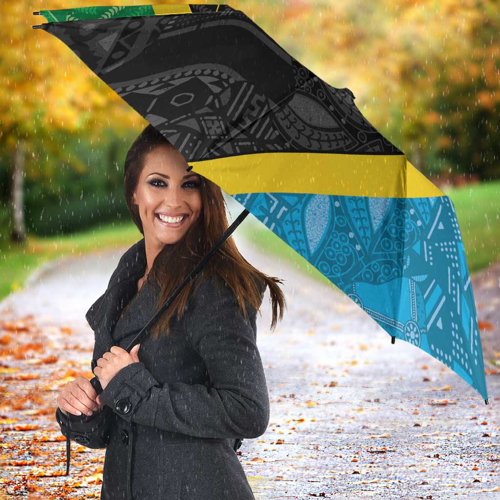 Tanzania 255 Umbrella African Mix Pattern Flag Motif - Wonder Print Shop