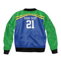 Tanzania Cricket Custom Sleeve Zip Bomber Jacket The Cows Tanzania Pattern - Wonder Print Shop
