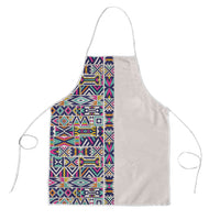 African Ndebele Art Patterns Apron Beige Half Style